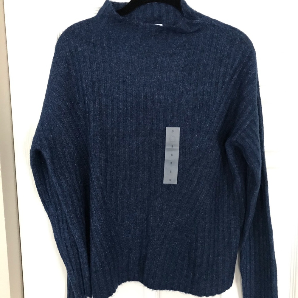 Blue Mock Neck Turtleneck